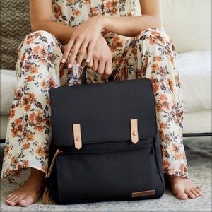 Petunia Pickle Bottom Black and Tan Baby Bag with Modern Design